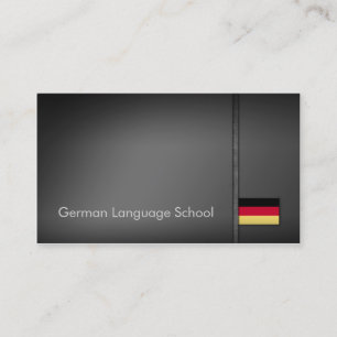 Carte de visite gris simple d'école de langues