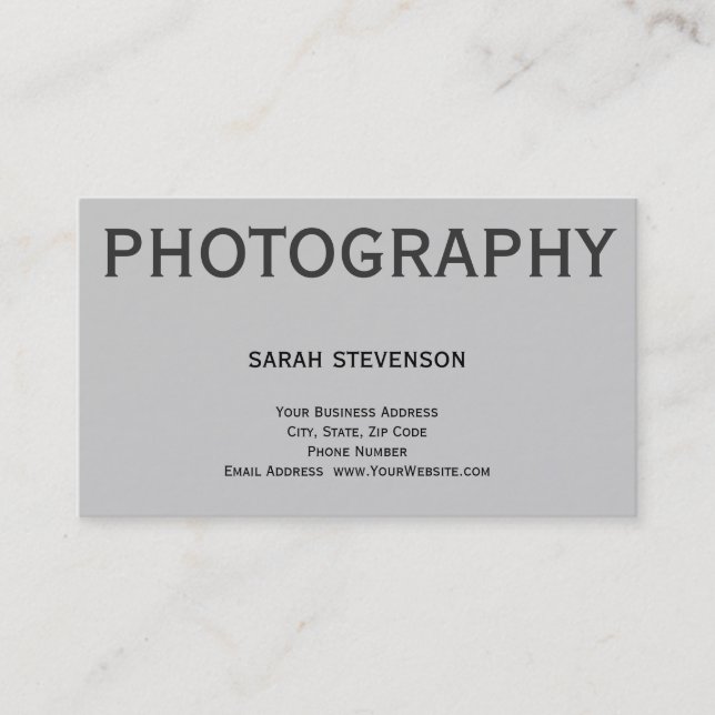 Carte de visite gris simple moderne (Devant)