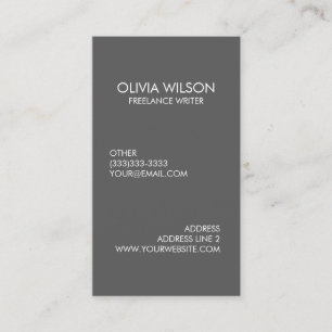 Carte De Visite Gris simple professionnel raffiné