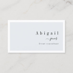 Carte De Visite Gris Simple Script Moderne Luxe Professionnel