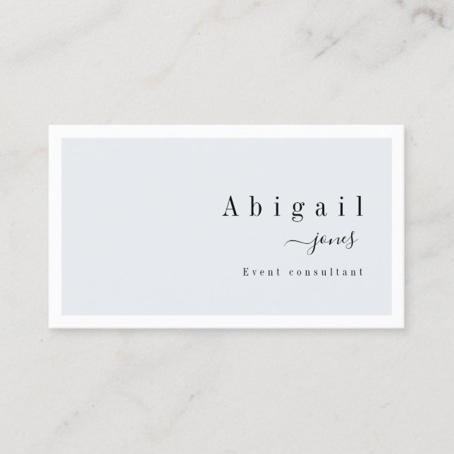Carte De Visite Gris Simple Script Moderne Luxe Professionnel (Devant)