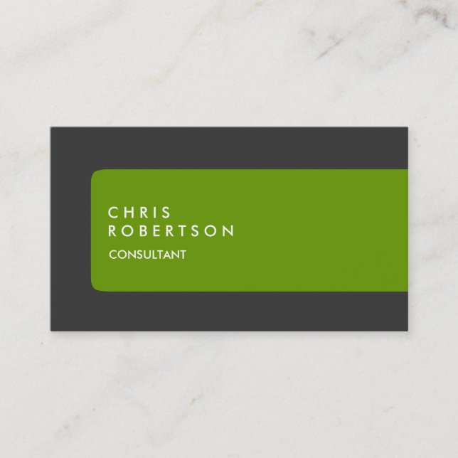 Carte de visite gris vert moderne (Devant)