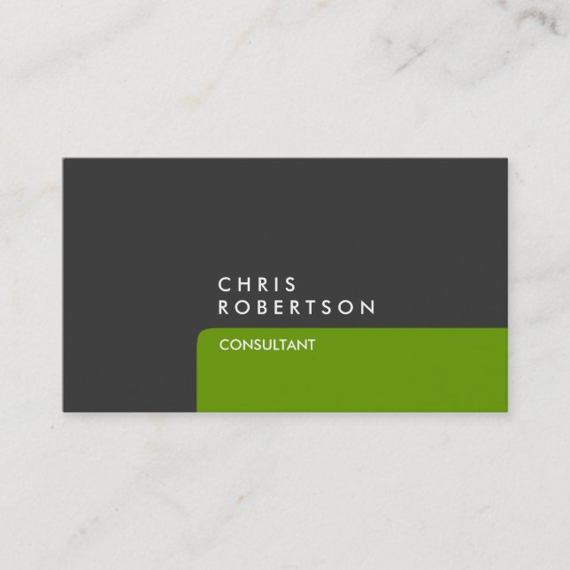 Carte de visite Gris vert professionnel (Devant)
