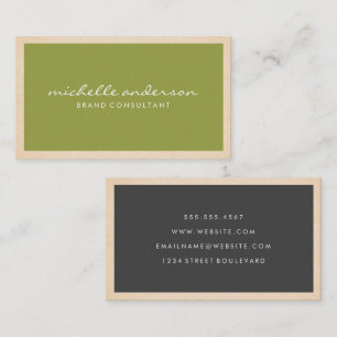Carte De Visite Gris vert simple Sleek