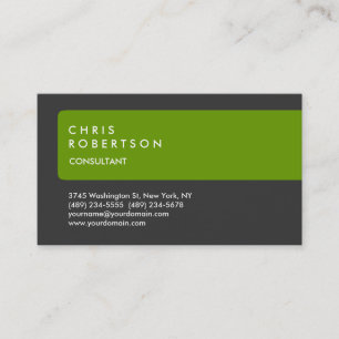 Carte De Visite Gris vert spécial unique