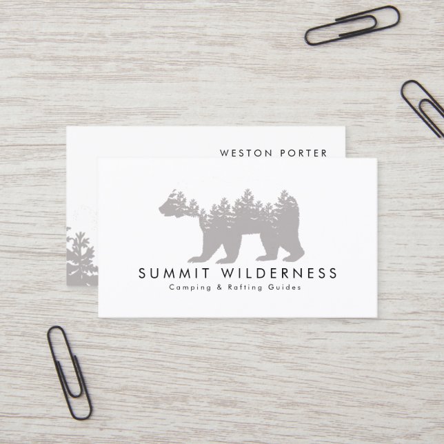 Carte de visite Grizzly à pin (Devant/Arrière en situation)