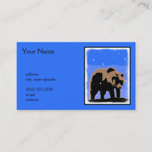 Carte De Visite Grizzly Bear en hiver - Art original de la faune