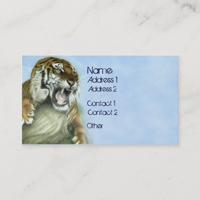 Carte De Visite Grondement de tigre (Devant)