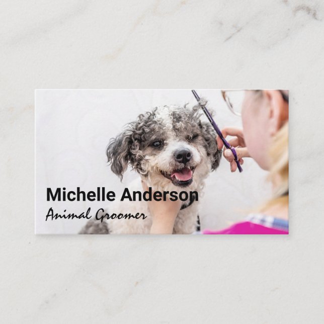 Carte De Visite Groomer animal couper les cheveux de chien (Devant)