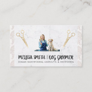 Carte De Visite Groomer avec chien   Protection des animaux
