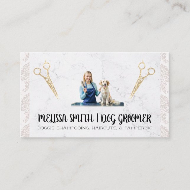 Carte De Visite Groomer avec chien | Protection des animaux (Devant)