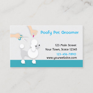 Carte De Visite Groomer d'animal familier avec le caniche