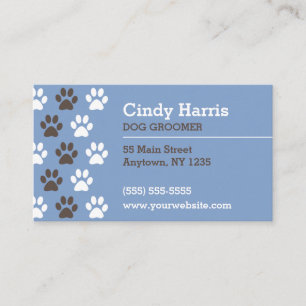 Carte De Visite Groomer de chien d'empreinte de patte