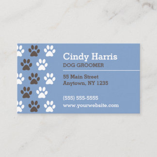 Carte De Visite Groomer de chien d'empreinte de patte