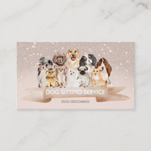 Carte De Visite Groomer de chien pour maître de sable beige