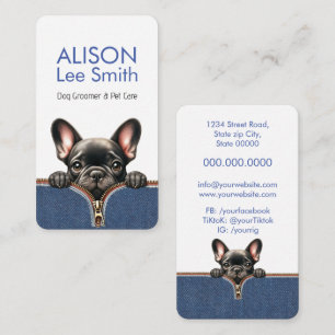 Carte De Visite Groomer de chiens et soins aux animaux