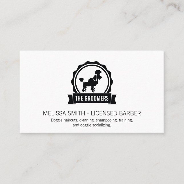 Carte De Visite Groomer de protection animale | Nettoyeur (Devant)