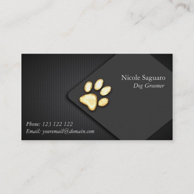 Carte De Visite Groomer d'entraîneur de chien (Devant)