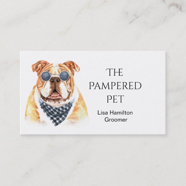 Carte De Visite Groomer pour animaux de compagnie pour chiens taur (Devant)