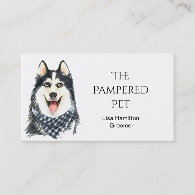 Carte De Visite Groomer pour animaux de compagnie sibériens Husky/ (Devant)