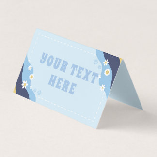Carte De Visite Groovy Puppy Food Tent for Birthday Party Blue
