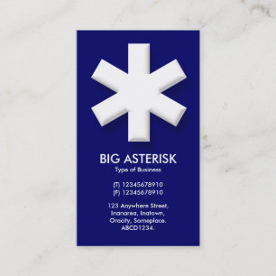Carte De Visite Gros Astérisque - Bleu foncé (000066)