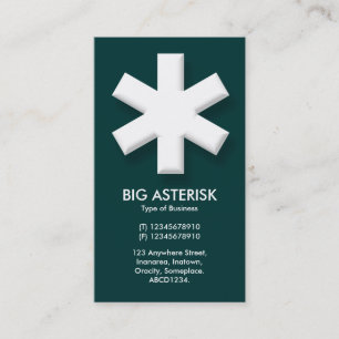 Carte De Visite Gros Astérisque - Vert Turquoise foncé (003333)