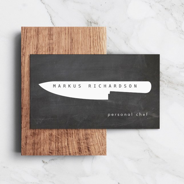 Carte De Visite Gros Chef Couteau Logo 2 pour Chef Personnel, Rest (Créateur téléchargé)