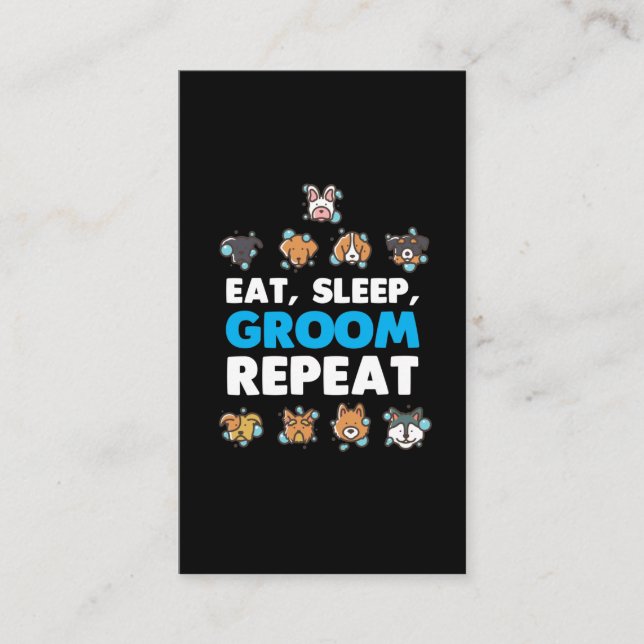 Carte De Visite Gros Chien Faisant Laver Un Animateur Salon Propri (Devant)