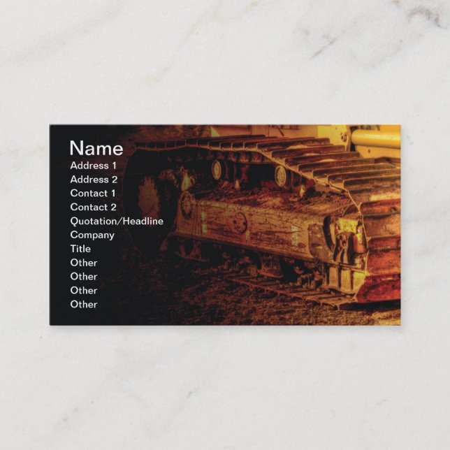 Carte De Visite gros équipement de construction lourd (Devant)