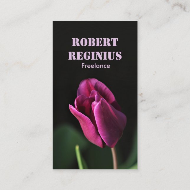 Carte De Visite Gros plan sur la tulipe violette (Devant)
