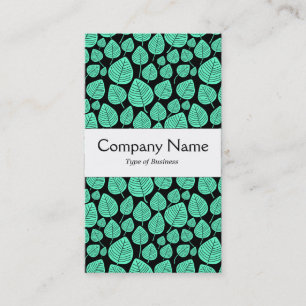Carte De Visite Groupe Centre - Feuille - Turquoise sur Noir