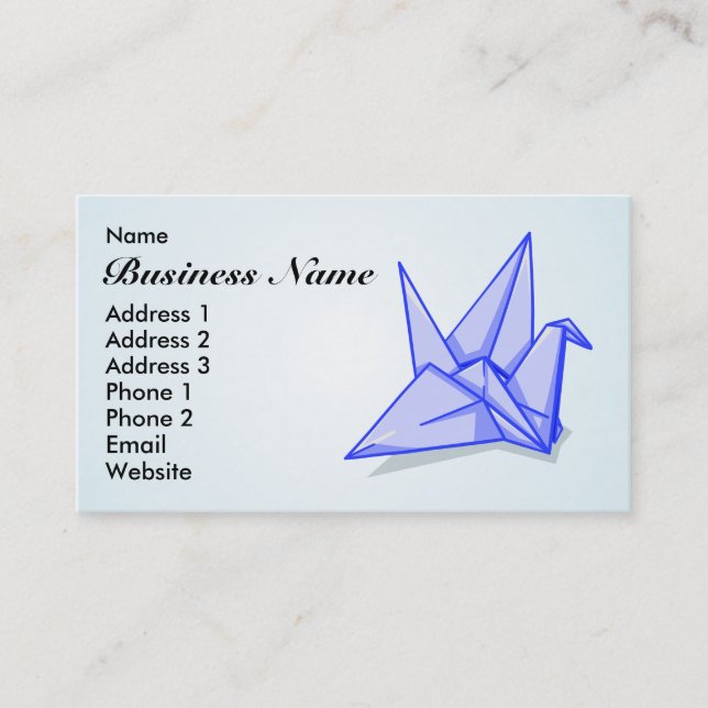Carte De Visite Grue en papier Arts et Artisanat (Devant)