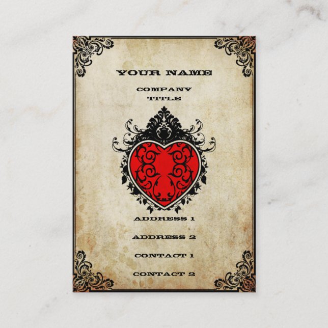 Carte De Visite Grunge Ace of Hearts (Devant)