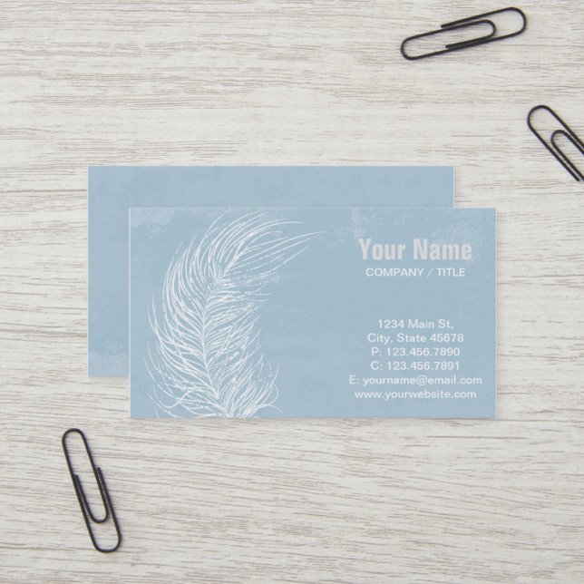 Carte De Visite Grunge Blanc (Devant/Arrière en situation)