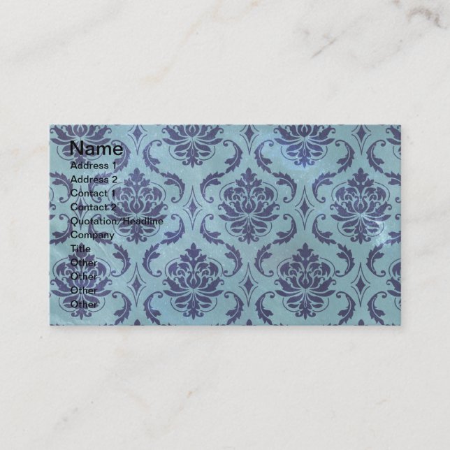 Carte De Visite Grunge Damask (Devant)