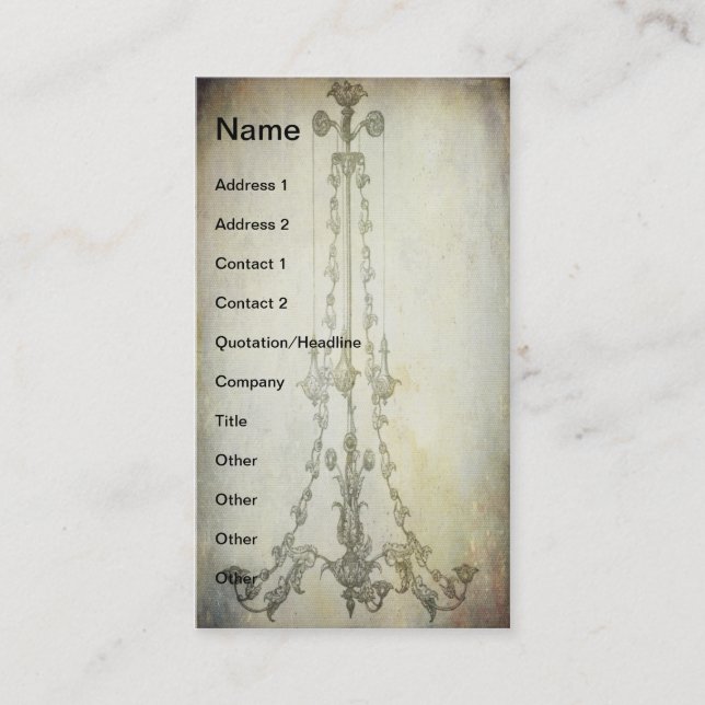 Carte De Visite Grunge de lustre Vintage (Devant)