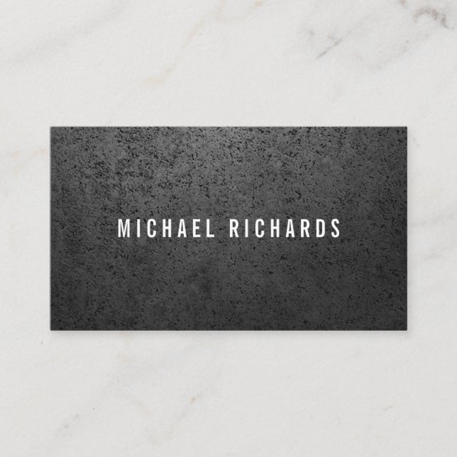 Carte De Visite Grunge en béton industriel foncé masculin (Devant)