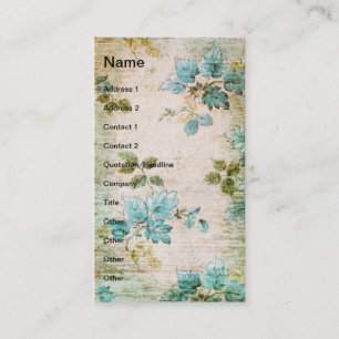 Carte De Visite Grunge Feuilles Vintages et vignes