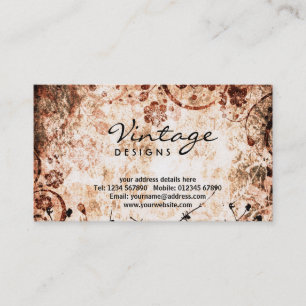 Carte de visite grunge floral