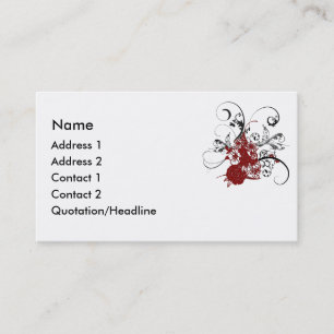 Carte de visite grunge floral rouge de remous de