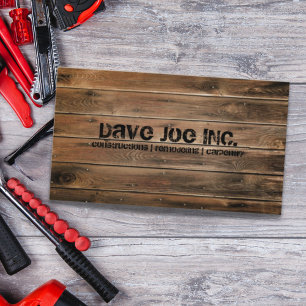 Carte De Visite grunge grange bois Construction menuiserie