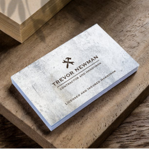 Carte De Visite Grunge Handyman Carpenter Tools Béton