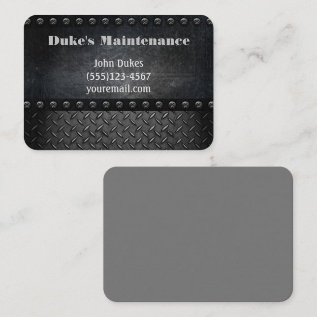 Carte De Visite Grunge Métal Outils Handyman Maintenance (Devant / Derrière)