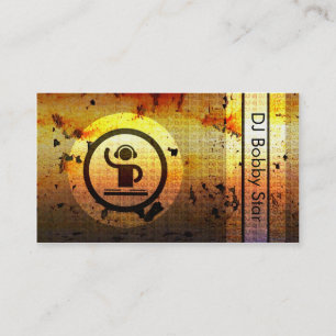 Carte de visite grunge métallique du DJ d'or frai