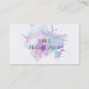Carte De Visite grunge moderne chic de bleu d'aquarelle de