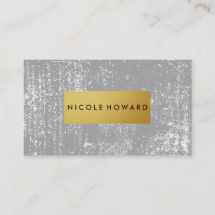 Carte De Visite Grunge moderne et élégant métal Faux Or