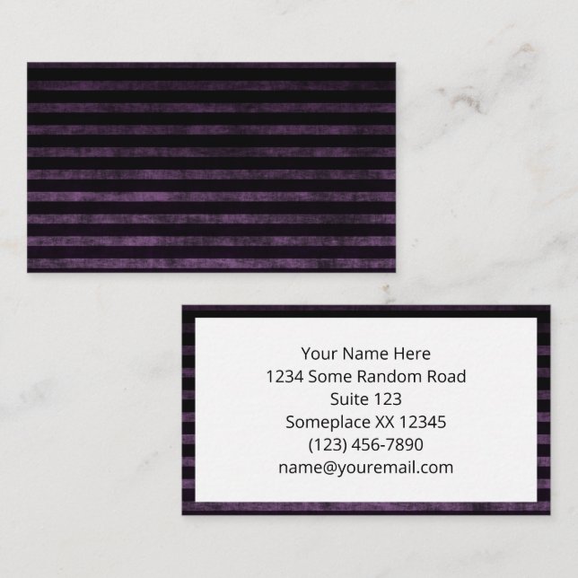 Carte De Visite Grunge Ombre noir et violet (Devant / Derrière)