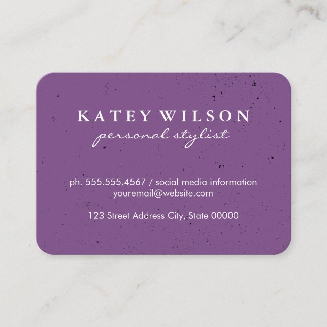 Carte De Visite Grunge pourpre professionnel simple avec bordure o (Devant)
