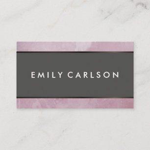 Carte De Visite Grunge rose moderne avec finition métallique Brown